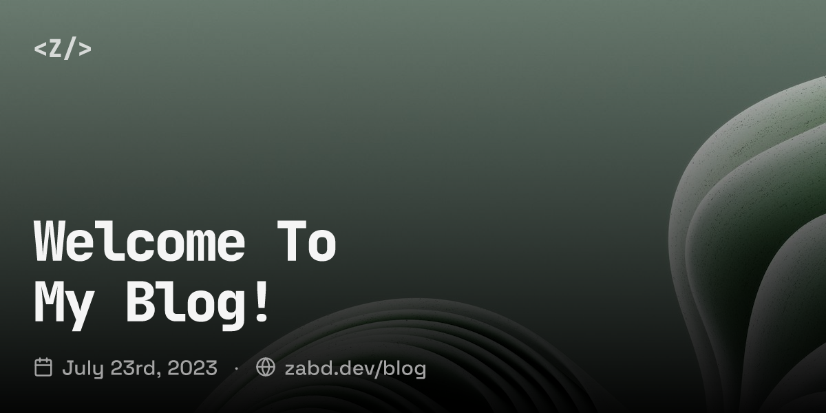 Welcome To My Blog! | Abdullah Zeidan